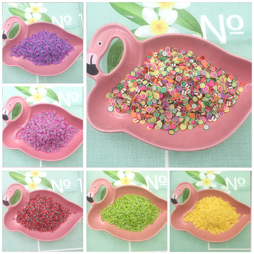 50g/lot Mini Addition Soft Fruit Slices For Slime Supplies Nails Art Tips Polymer Clay Sprinkles SlimesCraft DIY Supplies