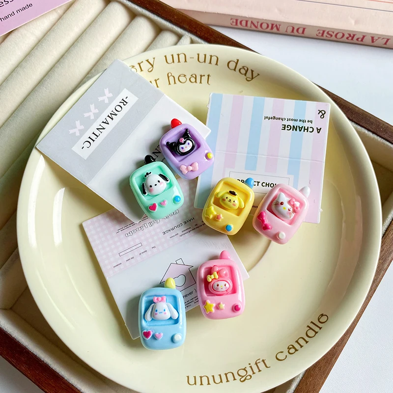 Sanrio  Kawaii Cartoon Simulation Cell Phone Resin Hair Clip For Women Girls Creative Funny Side Clip Versatile Hair Accessories