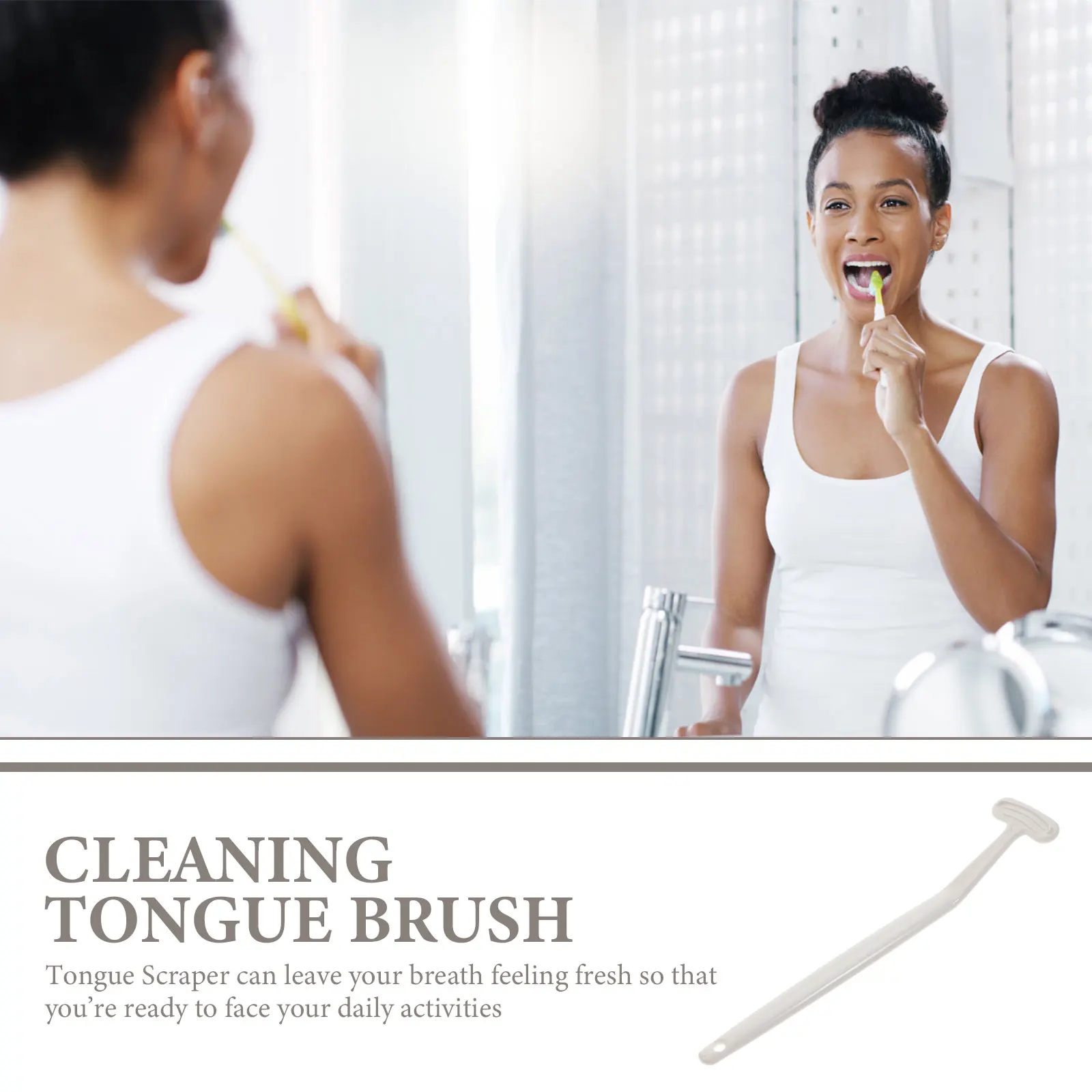 

2Pcs Tongue Cleaner Brush Multifunctional Tongue Scraping Tool for Home Use Super-Soft Bristles Remove Food Residue and Bad