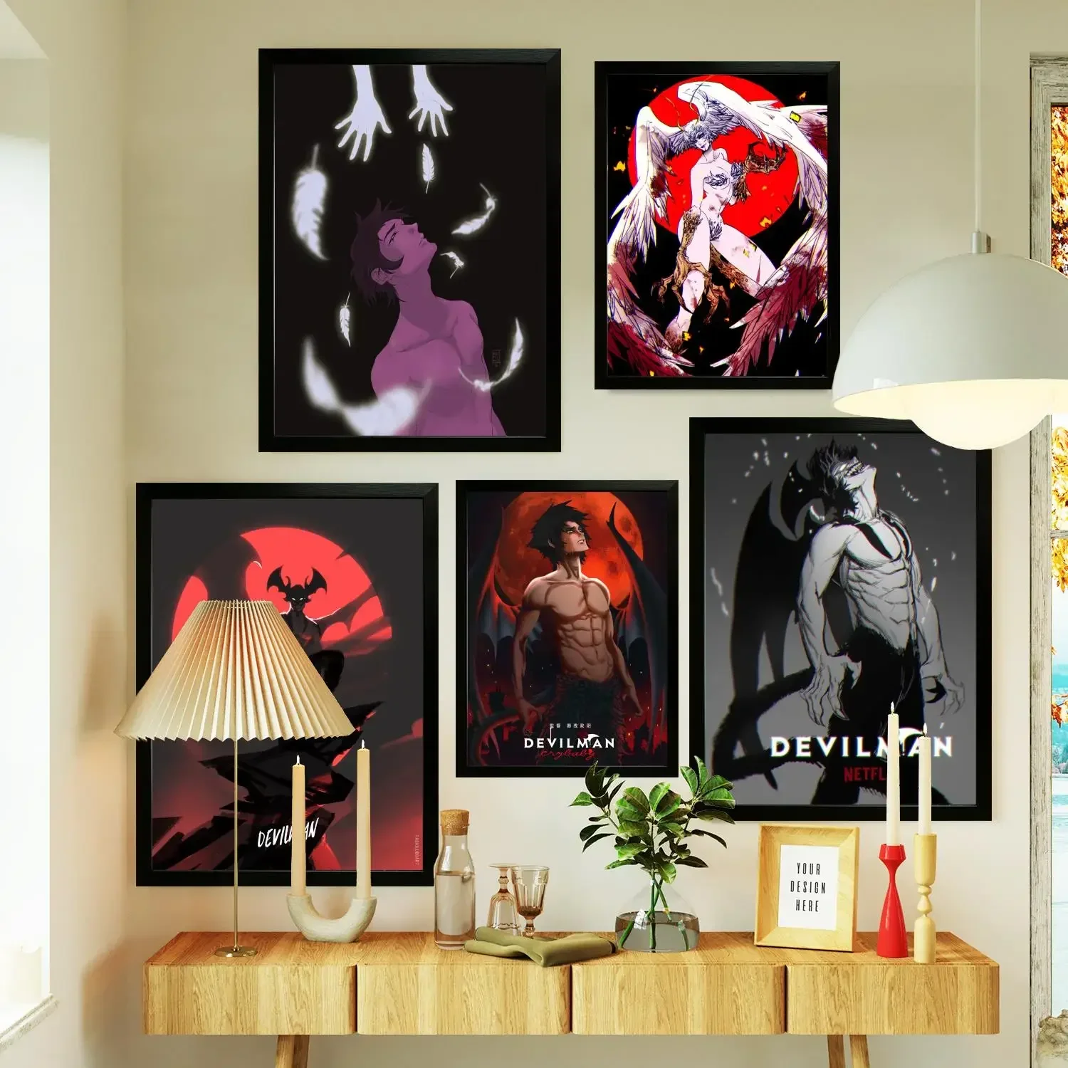 devilman crybaby Poster Prints Wall Art Canvas Painting Poster For Modern Family Living Room Home Decor