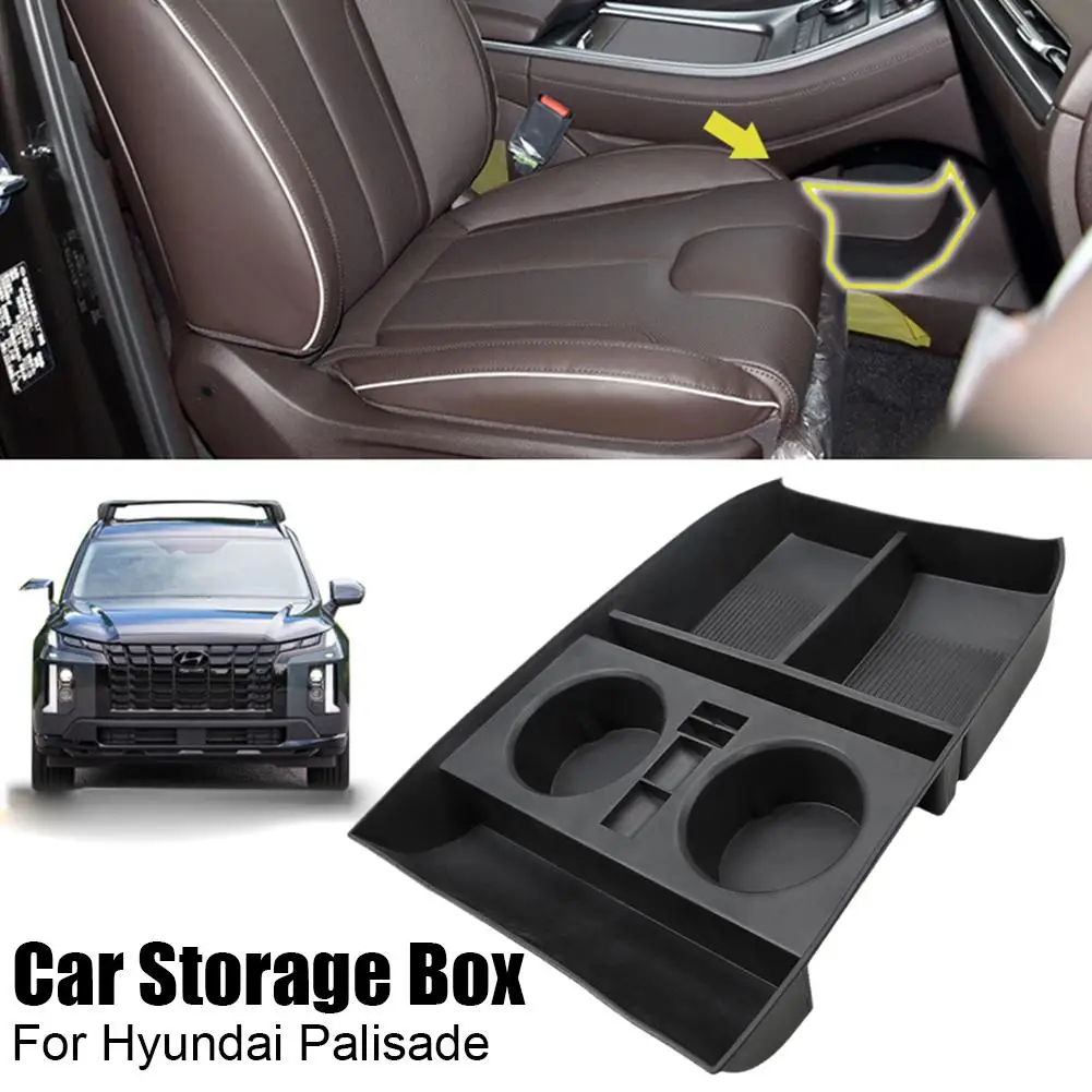 For Palisade Under Center Console Armrest Storage Box Stowing Tray Car Organizer Accessories Center Holder Tidying Console T2E2