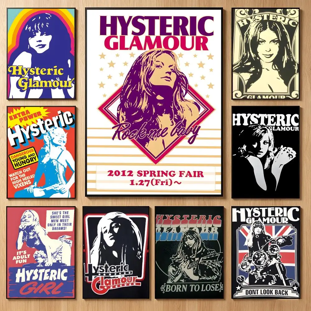 Edgy Fashion h-Hysteric Glamour Poster Classic Self-Adhesive PP Wall Sticker for Living Room Bar Decor Gift