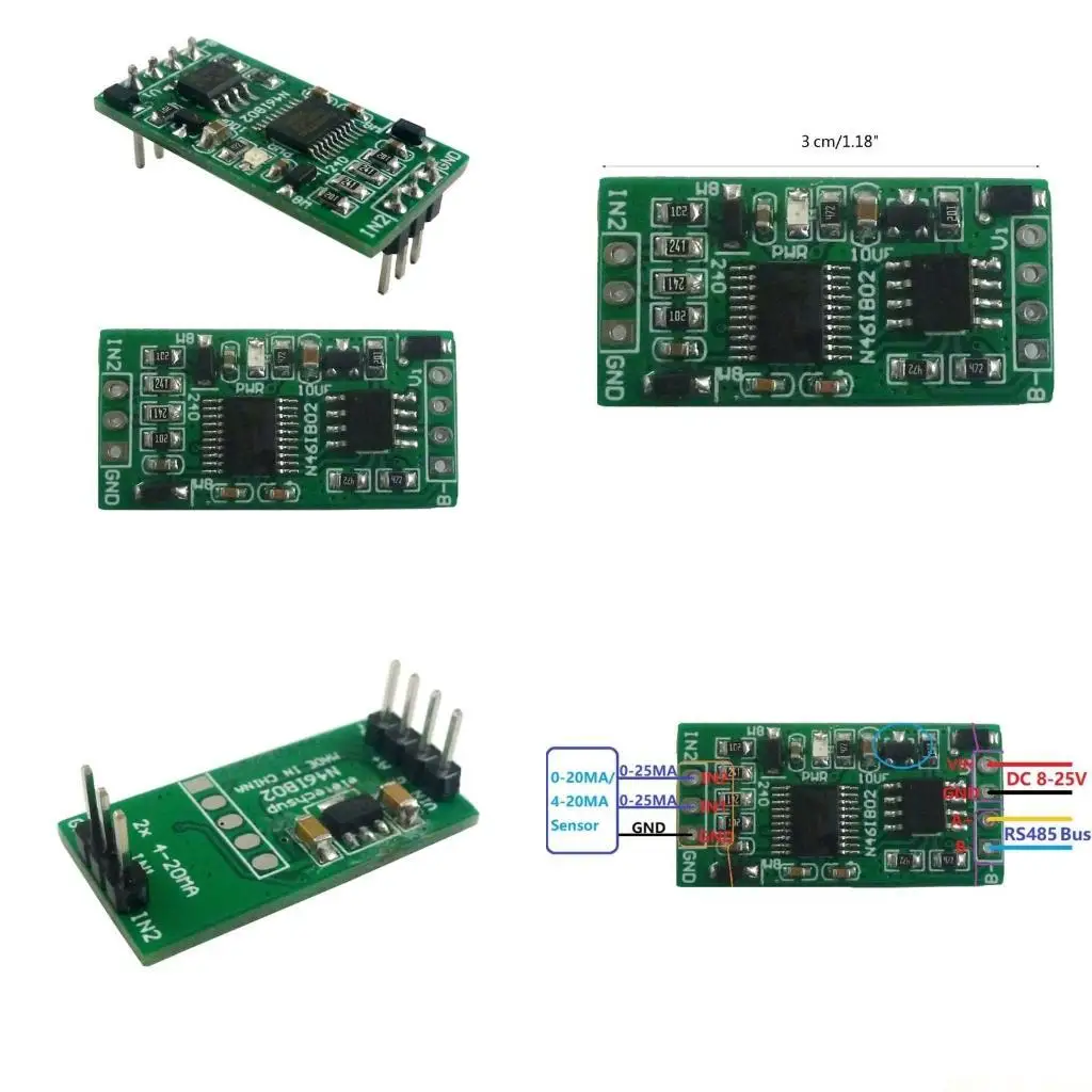 M5TD 4-20MA to RS485 Converter MODBUS RTU Command 06 03 Support 8-25V 9-13MA
