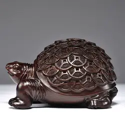 Wood Carved Scarab Living Room Decoration Office Desktop Feng Shui Transfer Decoration Red Solid Wood Turtle Gift