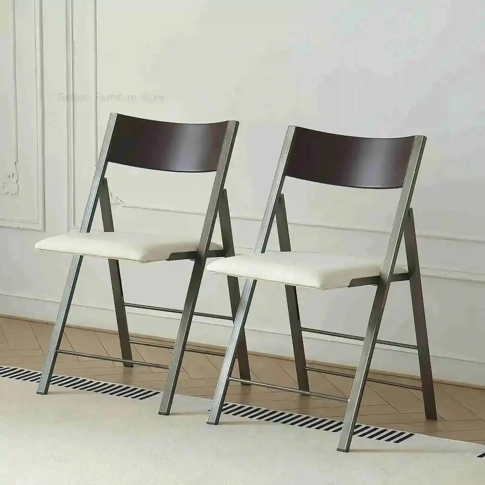 Suitable Folding Space Saving Iron Dining Chair for Home Office Event Party 198LB Weight Capacity 2 Chairs