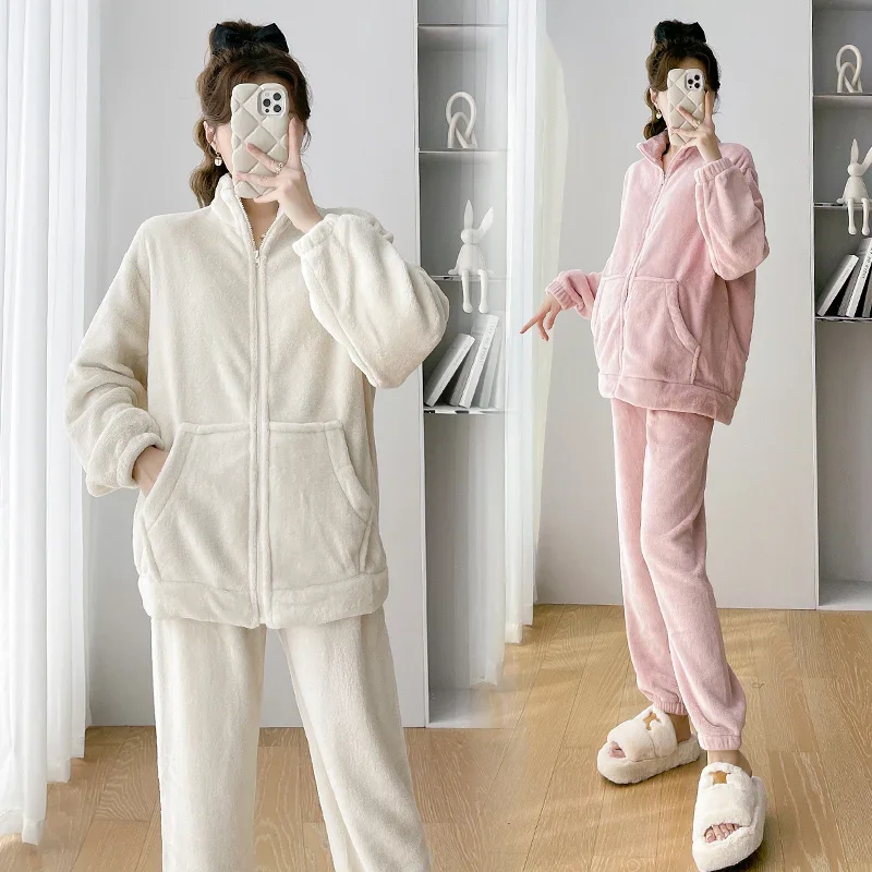 Insozkdg Autumn Fashion Ensemble Deux Pièces Pour Femmes Élégant Maternity Suit Fleece Casual Fleece Suit Loungewear Women Set