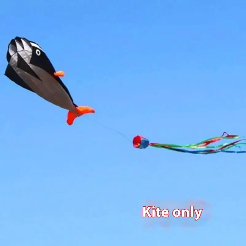Cometa de playa de animales grandes sin esqueleto, juego de entretenimiento al aire libre, fácil de volar, antidesgarro, ballena suave, 1 Uds.