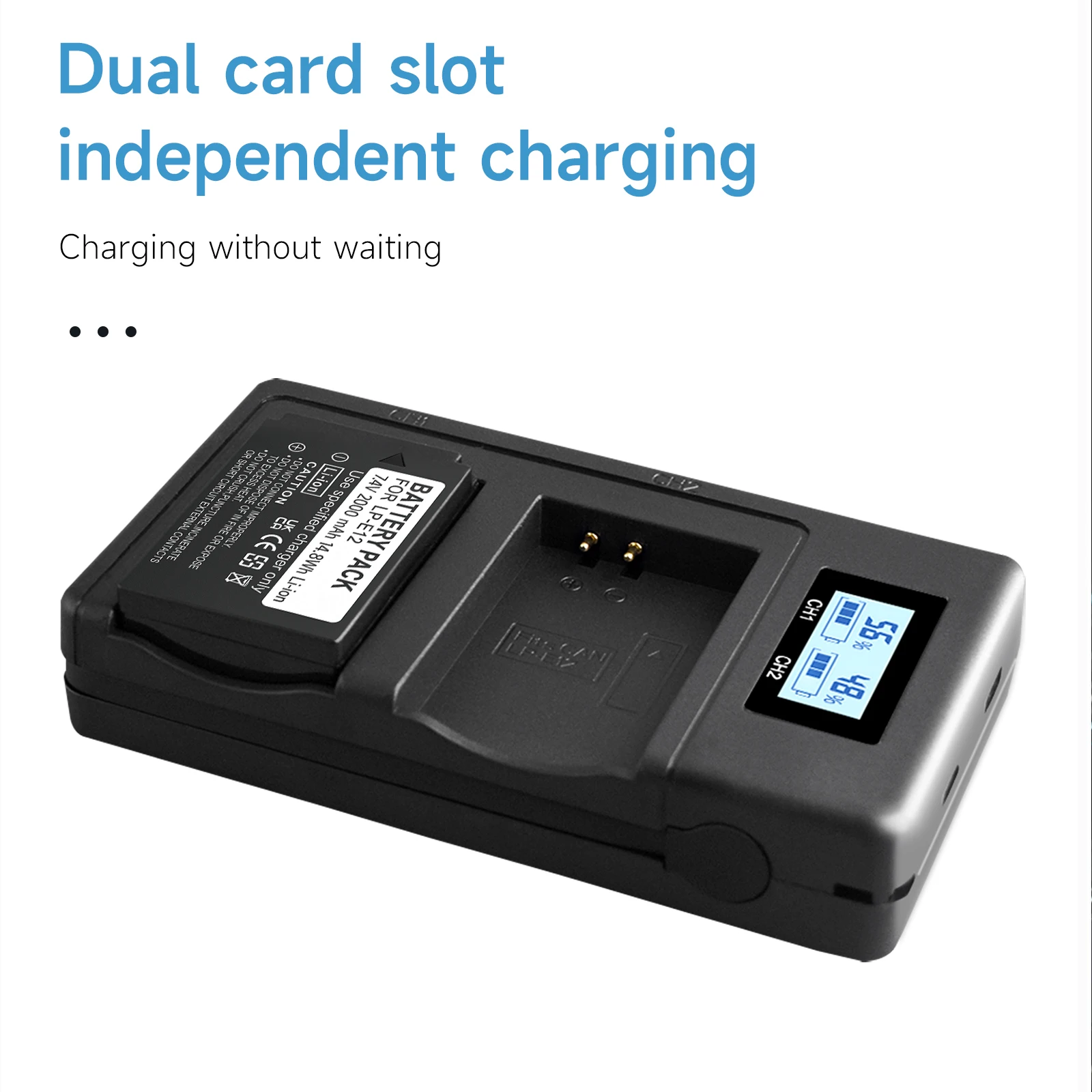 LP-E12 LPE12 LP E12 Camera Battery+LCD USB Charger for Canon EOSM3 M5 M6 R10 R50 R100 M6 Markll EOS RP R8 77D 850D 200DII 750D