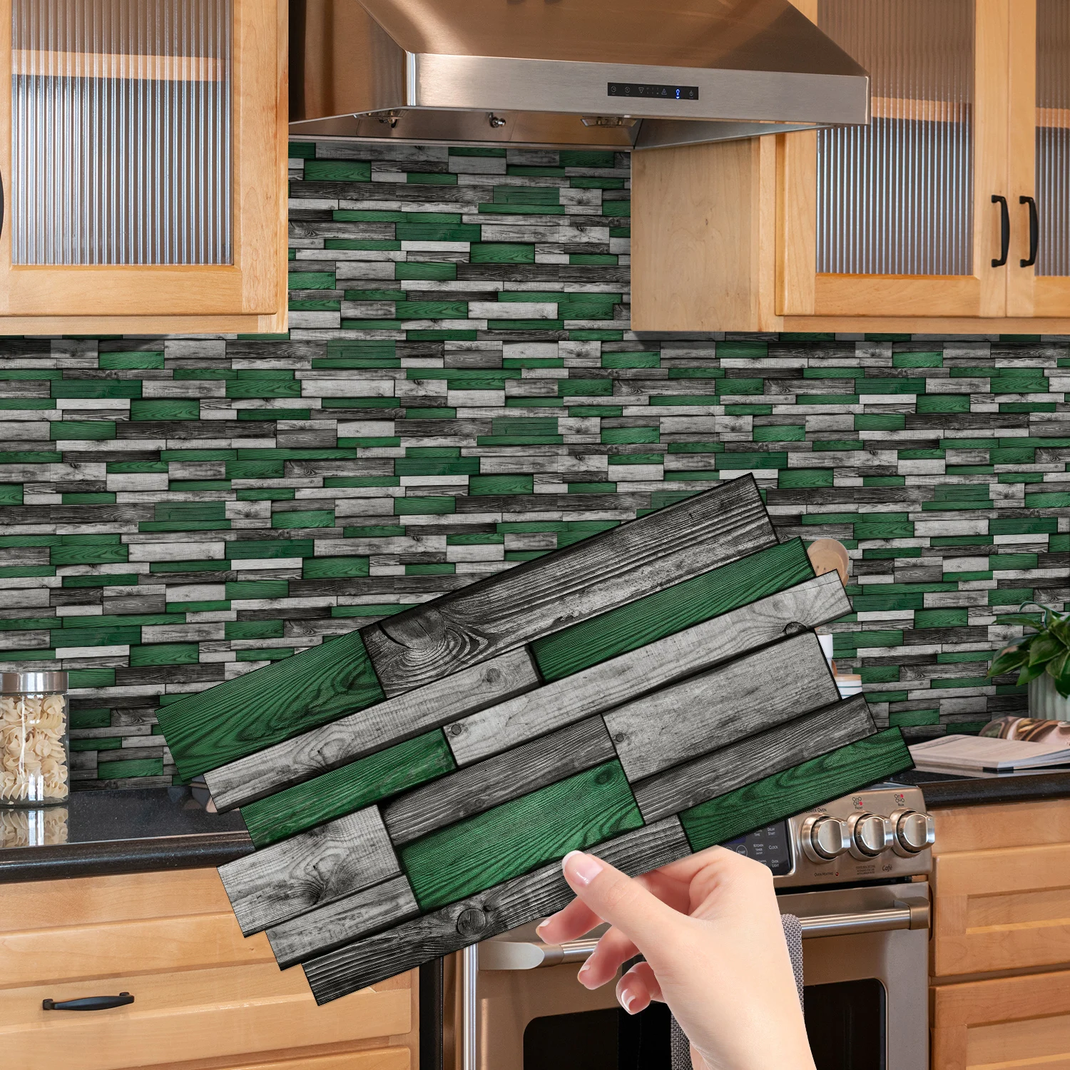 

Wood grain wall sticker self-adhesive PVC tile sticker, waterproof and oil resistant wall decoration for kitchen and bathroom