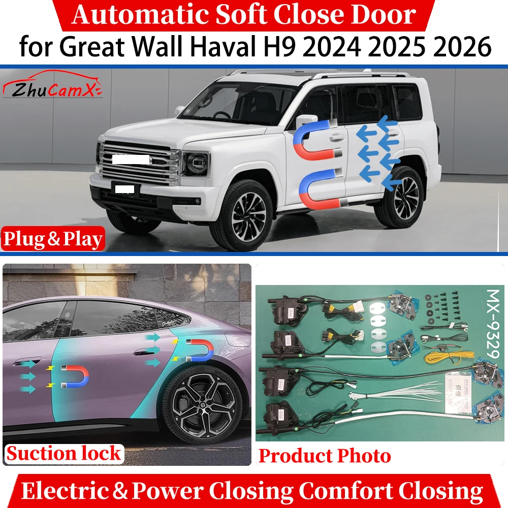 

for Great Wall Haval H9 2024-2026 Automatic Soft Close Door Electric Power Closing Comfort Closing Suction lock Quiet System