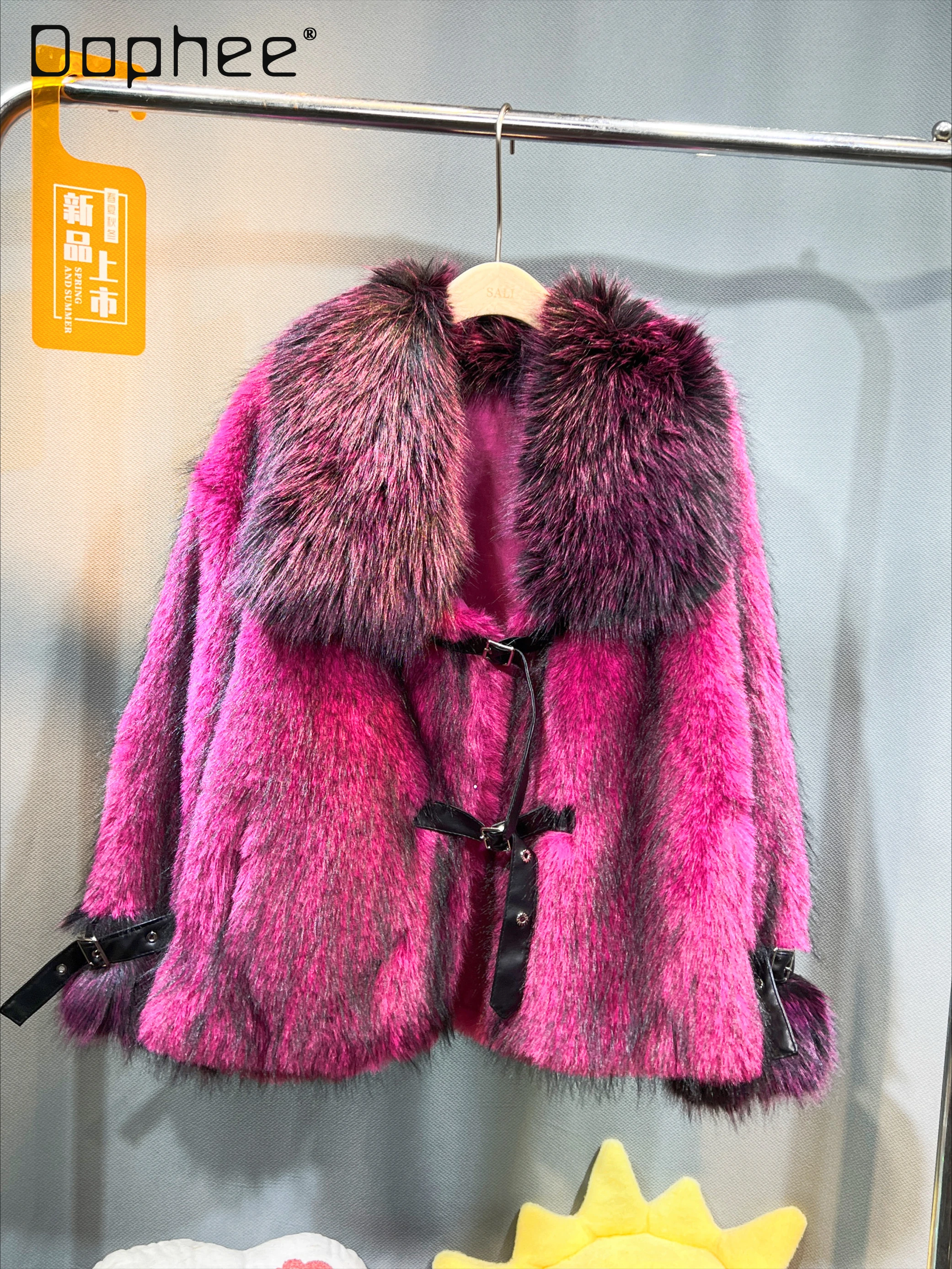 European Goods Faux Mink Fur Integrated Coating Womens 2024 Winter Senior Sense Loose Warm Thick Faux Fur Coats and Jackets