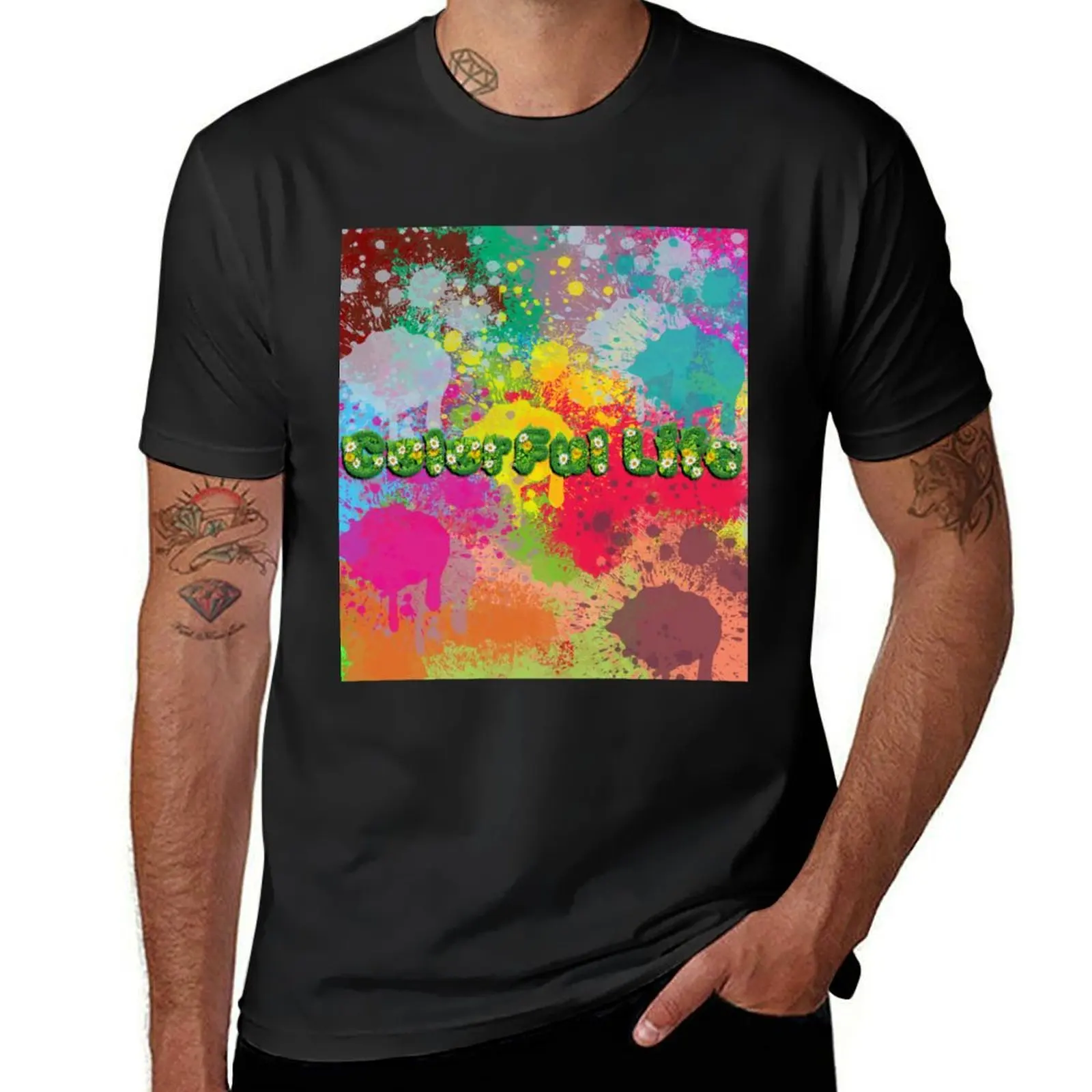 

Colorful Life Paint T-Shirt cute clothes summer clothes boys animal print korean fashion men workout shirt