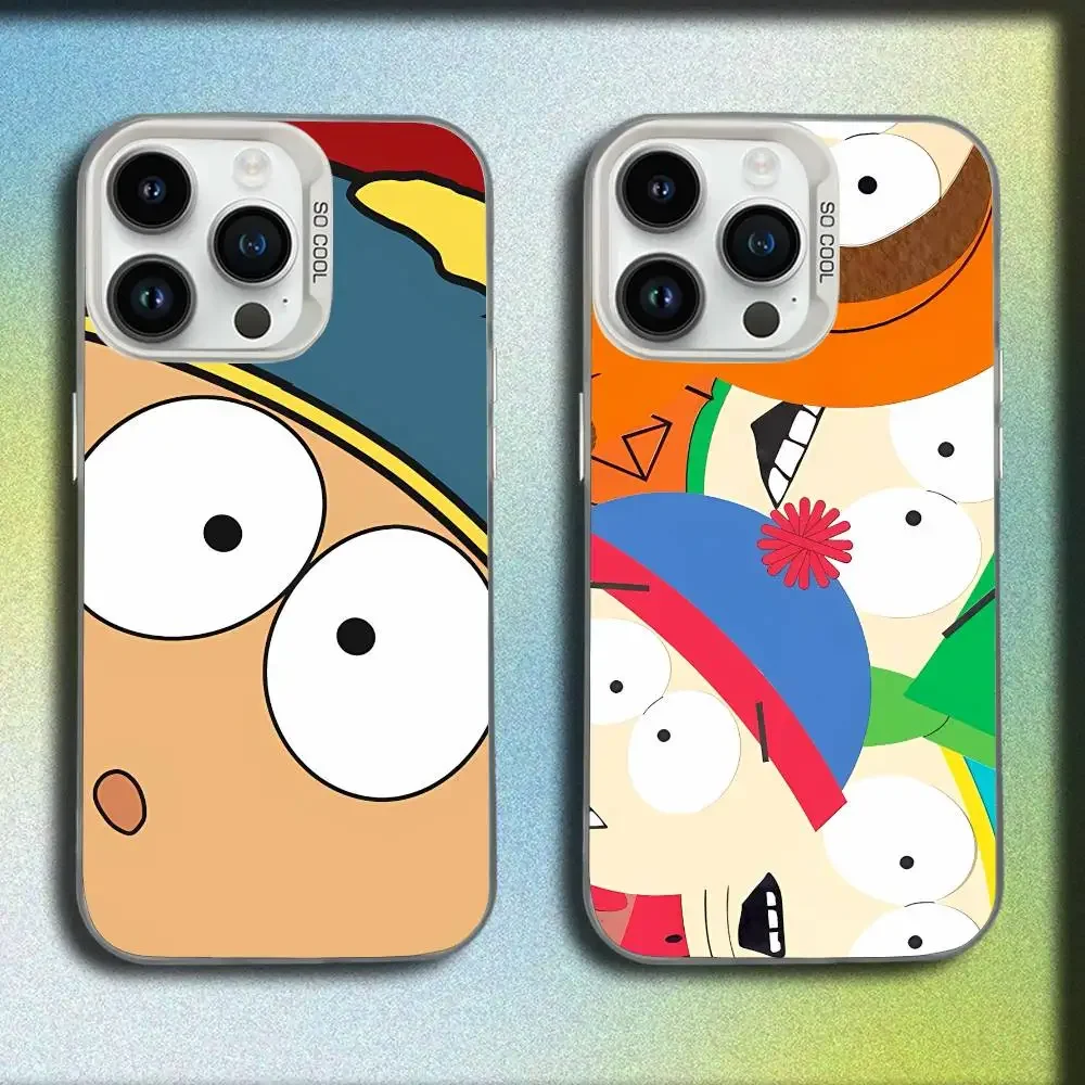 

Cartoon S-South P-Park Phone Case For iPhone 17,16,15,14,13,12,11,Pro,Max,Plus,E,SE4,Air,Mini White IMD Box