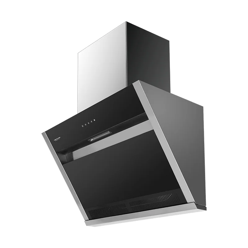 Large 19m3/min Front Control Glass Side Suction Hood Home Instant Wave Hood For 3-Minute Stir-Fry Kitchen Range Hoods