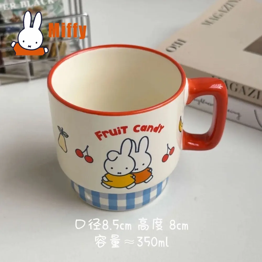 Kawaii Miffy Ceramic Mug Cute Rabbit Coffee Cup Stackable Milk Water Tumbler Breakfast Juice Porcelain Oatmeal Tableware Gift view 3