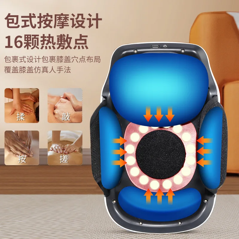 New Smart Knee Massager Electric Heating Pad With Moxa Heat Therapy For Joint Pain Relief Wireless Rechargeable Leg Care Device