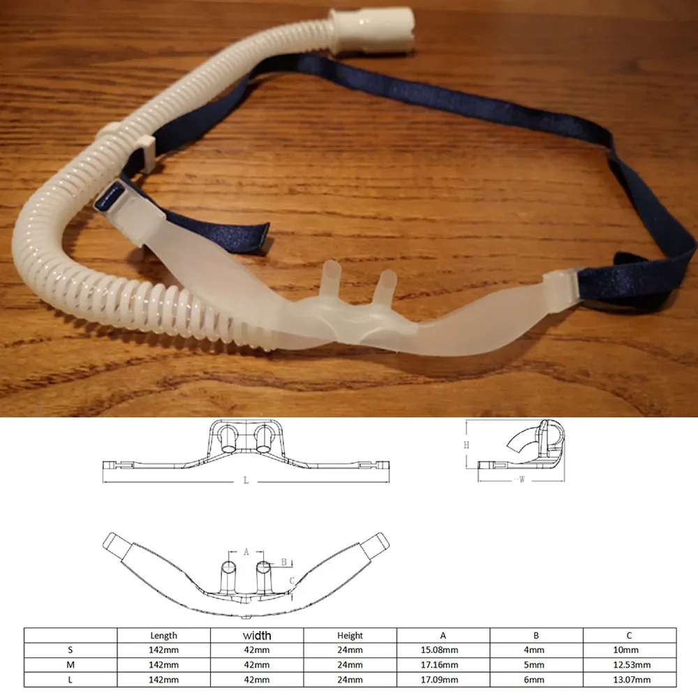 ارتفاع تدفق الأنف الأكسجين قنية خرطوم أنبوب الأنابيب مرنة لينة قنية الأنف مع حزام الرأس #5