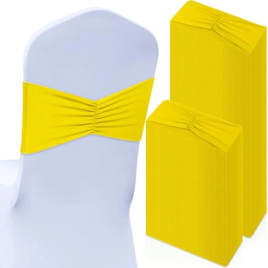 

100 шт. эластичных лент-бантов из спандекса для чехлов на стулья, декоративные завязки-ленты для свадеб и вечеринок