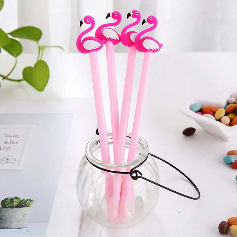 24Pcs creative cartoon flamingo gender-neutral pen, festival student stationery prizes and gifts