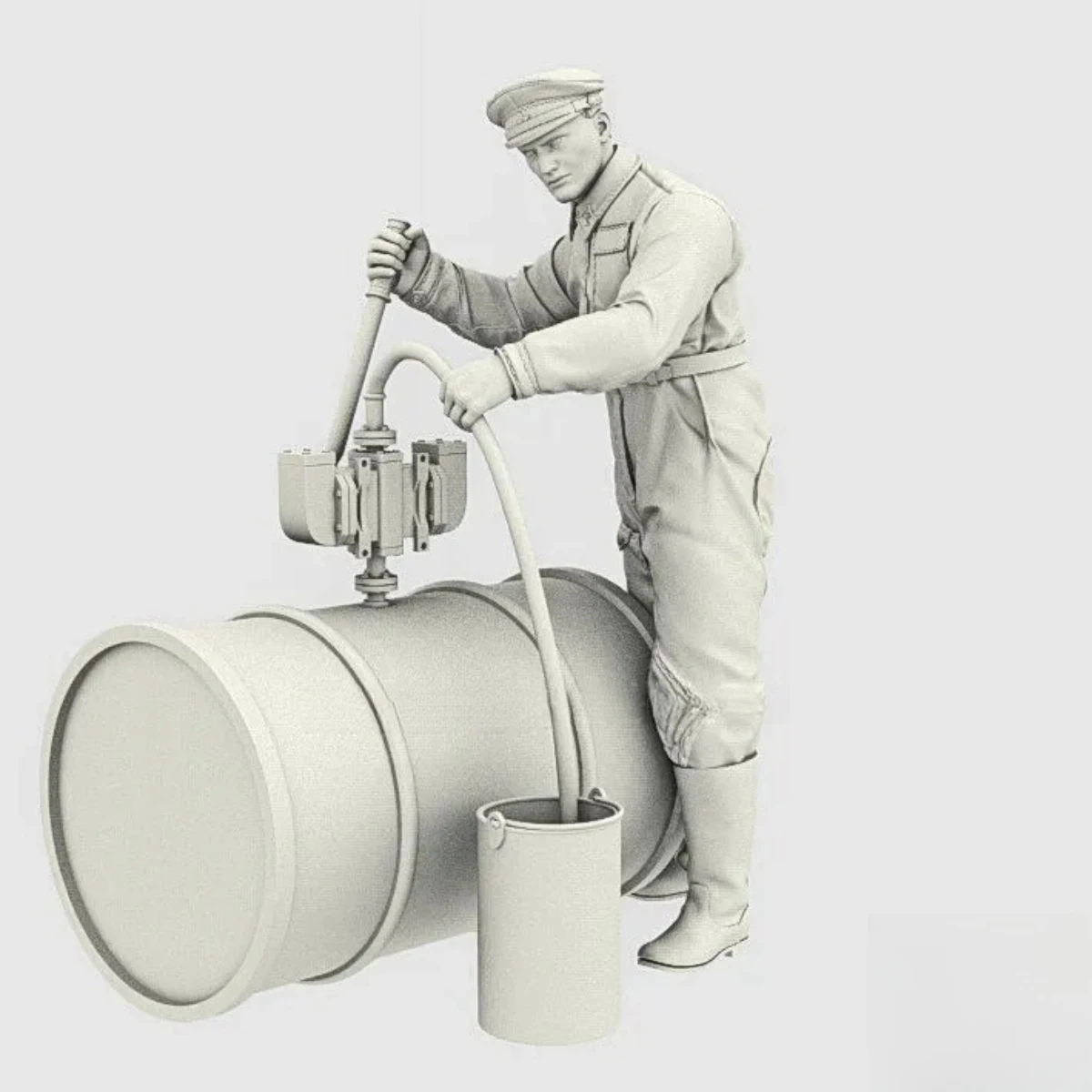 

1/35 resin soldier model - GK tank commander pumping fuel for the Red Army. Unassembled and unpainted DIY kit 1229R