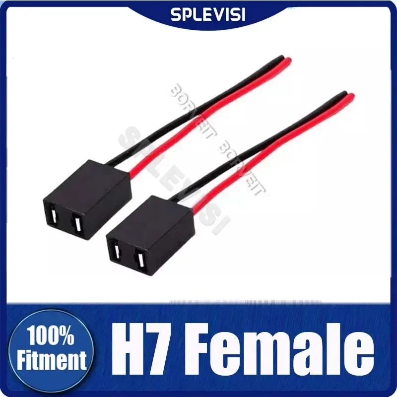 

2Pcs Wire Pigtail Female H7 Harness Headlight Headlamp Bulb Socket Plug Harness Stop Brake Replacement Direct