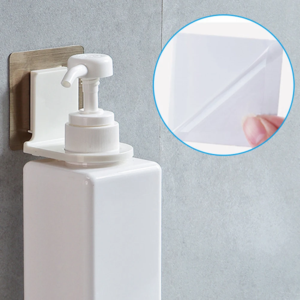 

4Pcs Wall Mounted Self Adhesive Bottle Clamp Holder Liquid Soap Shower Gel Rack For Bathroom Kitchen Toilet