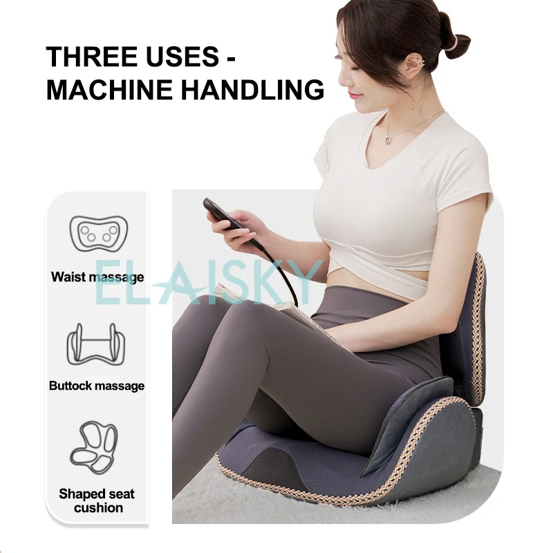 Electric Hip Massager Pelvic Bone Instrument Cushion Retract Hips Lift Hips Multi-Function Household Fold Waist Massager