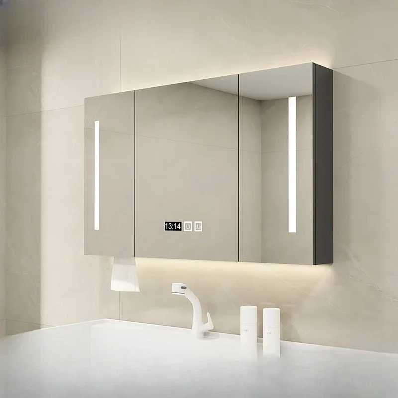 Shower Locker Bathroom Cabinets Simple Luxury Home Furniture Wall Defogging Bathroom Cabinets Extraction Hole Miroir De Salle