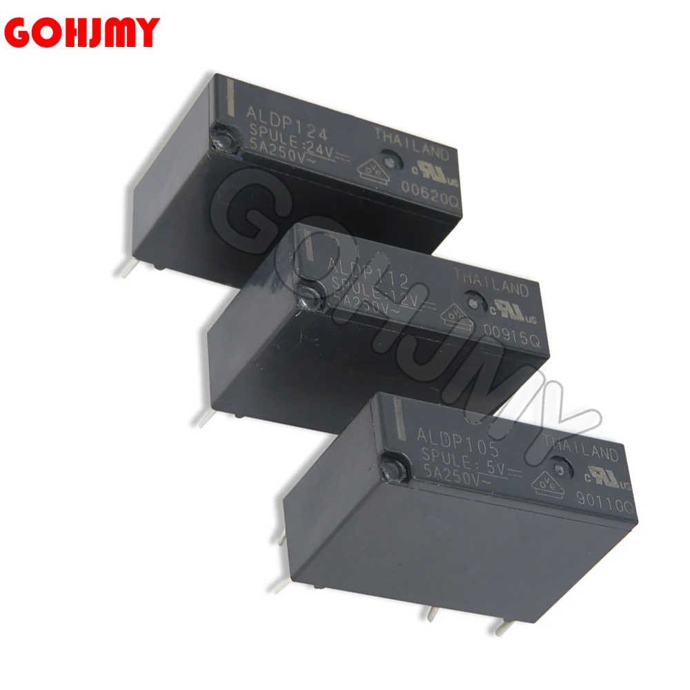 5PCS ALDP105 ALDP124  ALDP112 4PIN 5A 250V 24V 5V 12V Power Relays Replaceable HF46F-024-HS1 G5NB-1A-E New relay  