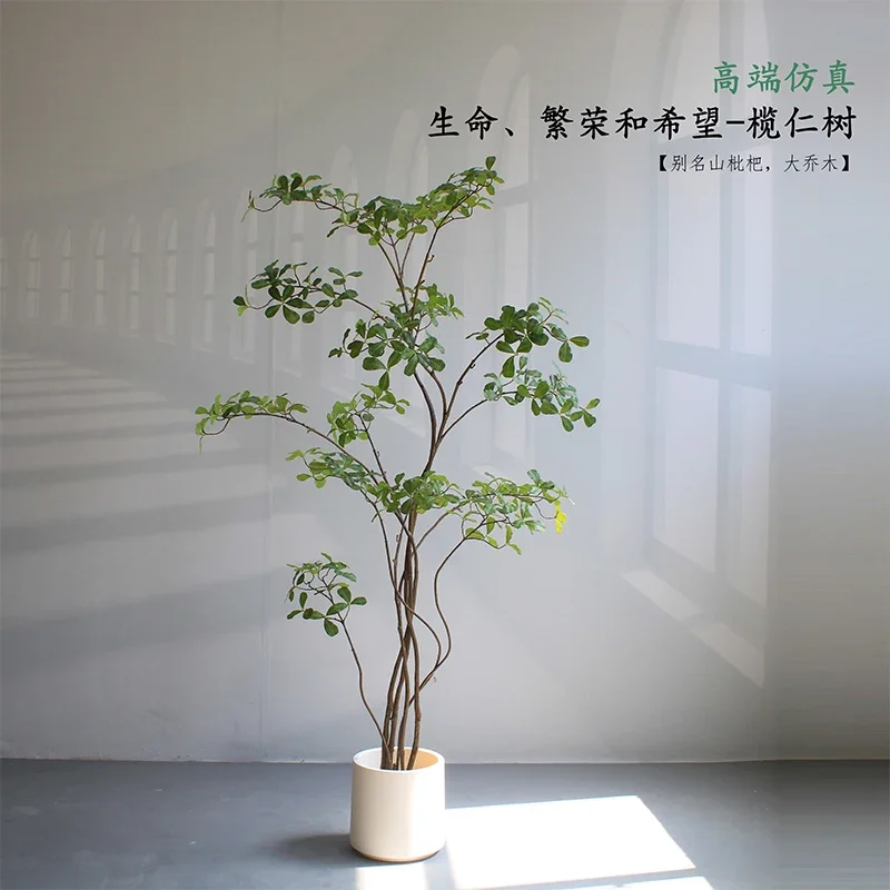 High-end simulated green plants, termites, leaf trees, living room, tea room, hotel shop, window floor-to-ceiling Zen modeling,