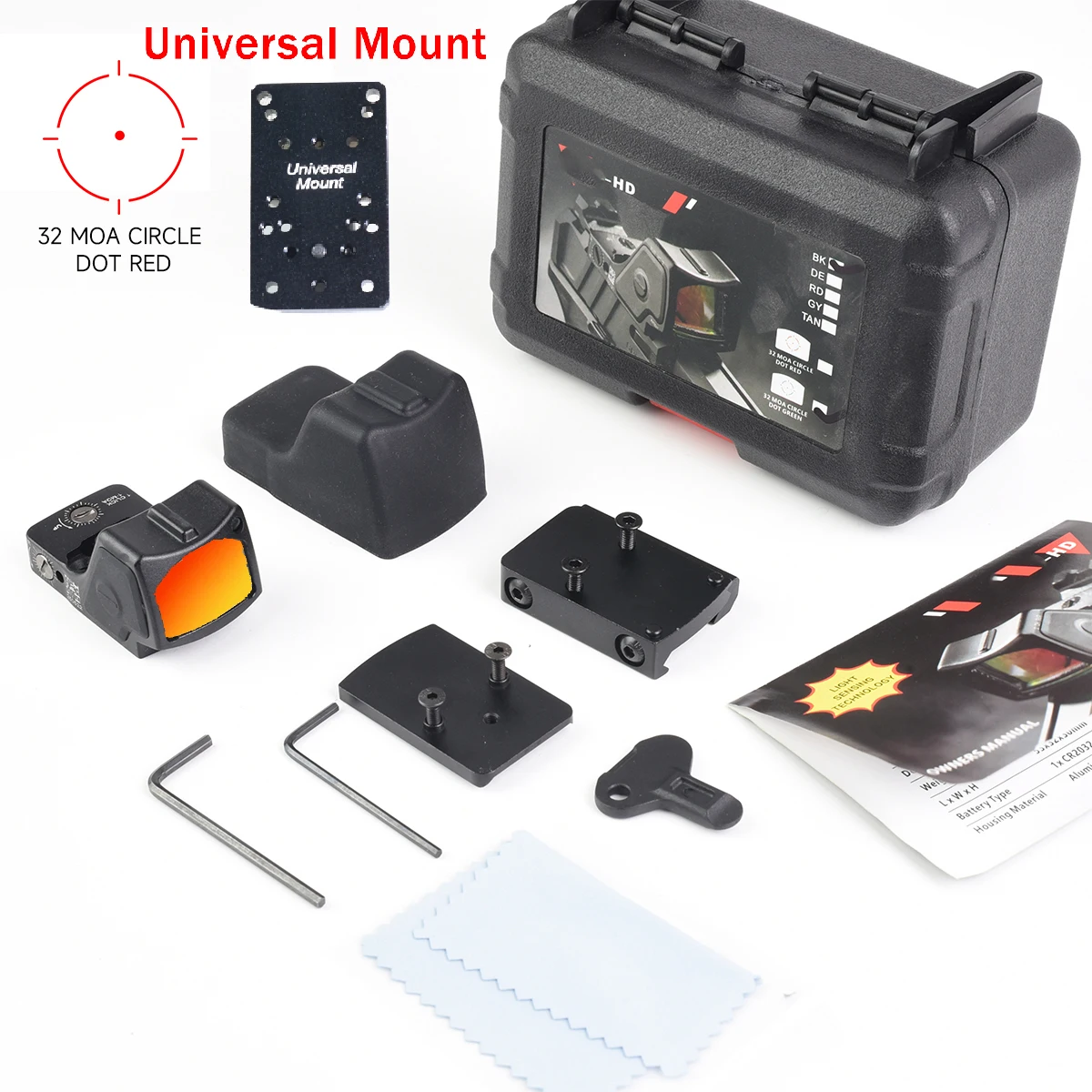Hot Sale Tactische RM Red Dot Sight Optische Reflex Sight Airsoft Holografische Schietkijker met Gl*ck Montagebasis