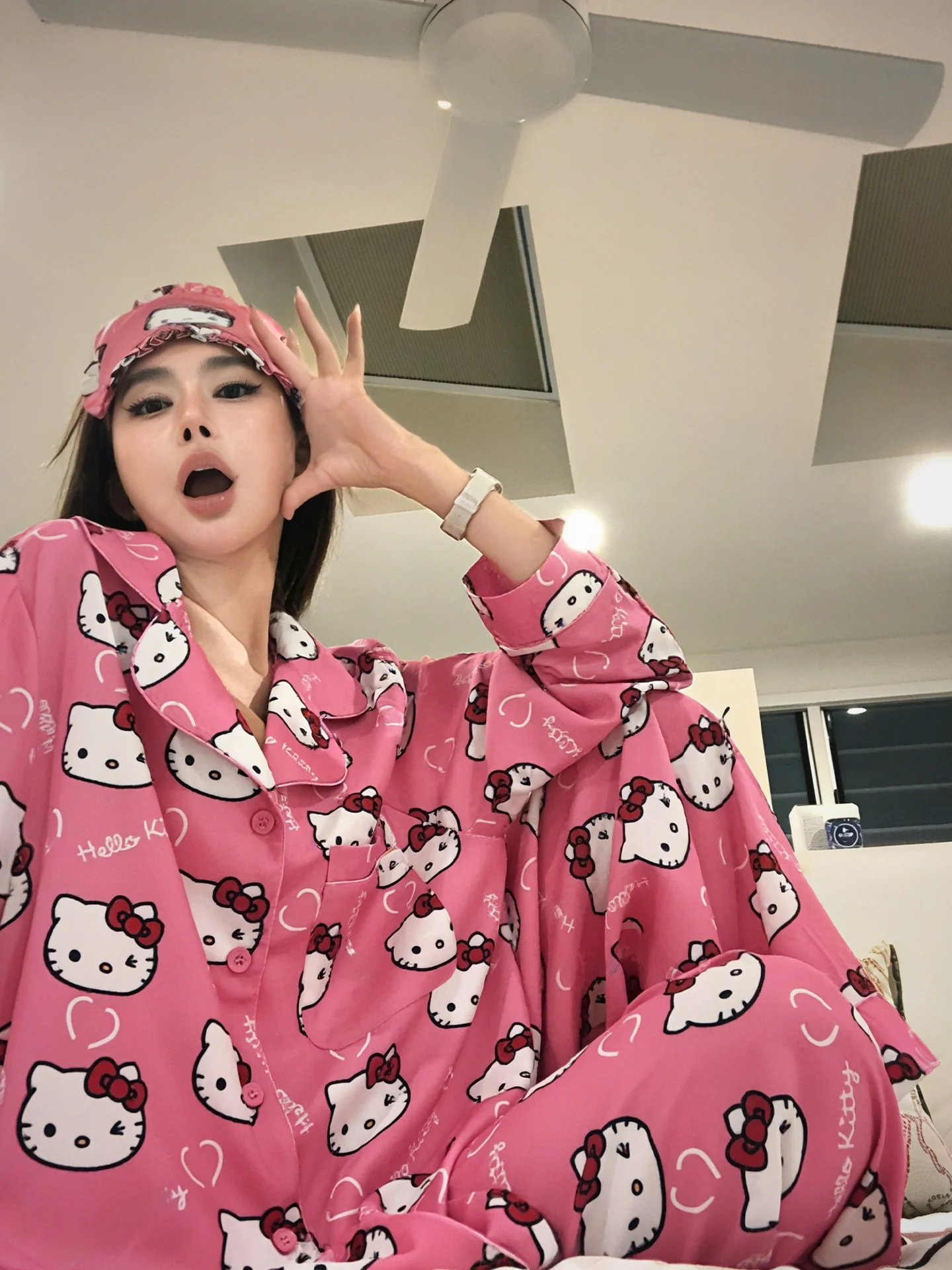 

Lililiwj Fun Cartoon Kit Loungewear Set Women's Loose Fit Comfortable Spwear Casual Sle Long Sve Spring New Arrival