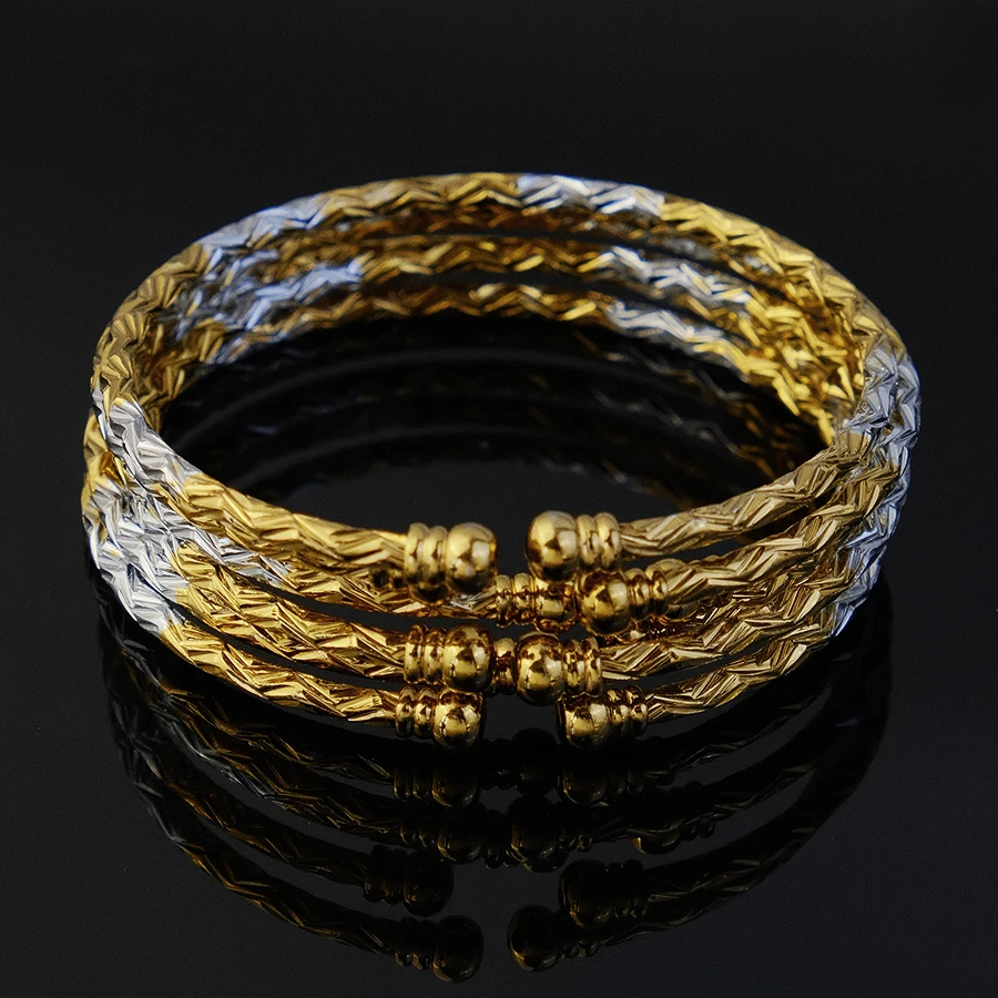 Luxury Gold Silver Plated Braided Open Cuff Bangle for Women, Vintage Twisted Stackable Bracelet, Fashion Jewelry Gift for Party