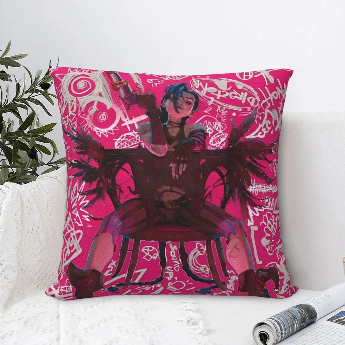 Arcane Jinx Art Book Pink Cover Pillow Case Cushion Covers Funny Decor Pillowcover for Sofa 40x40cm