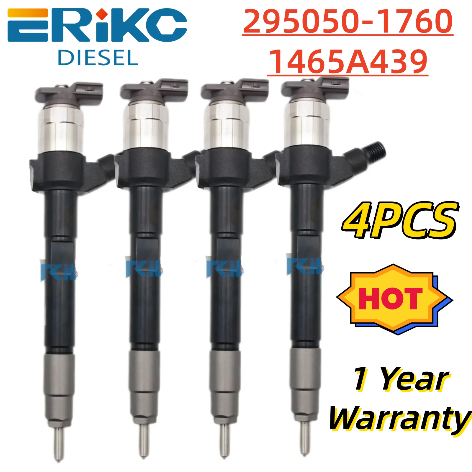 4 шт. форсунок 295050-1760, дизельные топливные форсунки 1465A439 для Mitsubishi L200, для Fiat Fullback 2.4D 4N15 E6 1465A439