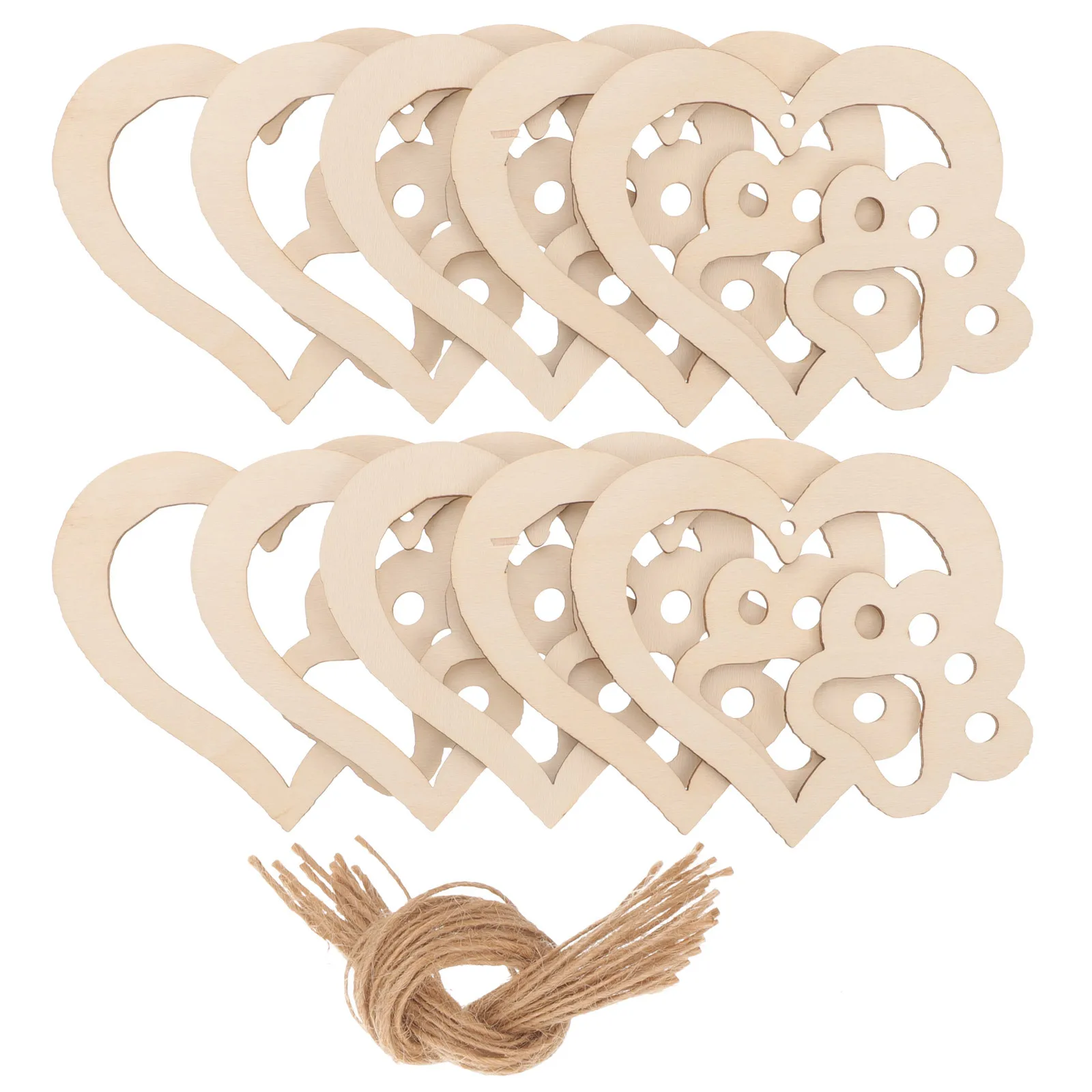 

30Pcs Heart Wooden Cutouts Blank Wood Craft Pieces Smooth Surface DIY Decor Unfinished Wooden Heart Slices for Valentine's