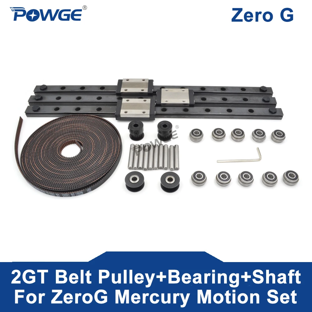 POWGE ZeroG Mercury one Ender 5 (Pro) GT2 LL-2GT RF otwarty pas 2GT 20T zęby łożysko krążek F695 liniowa szyna MGN12H