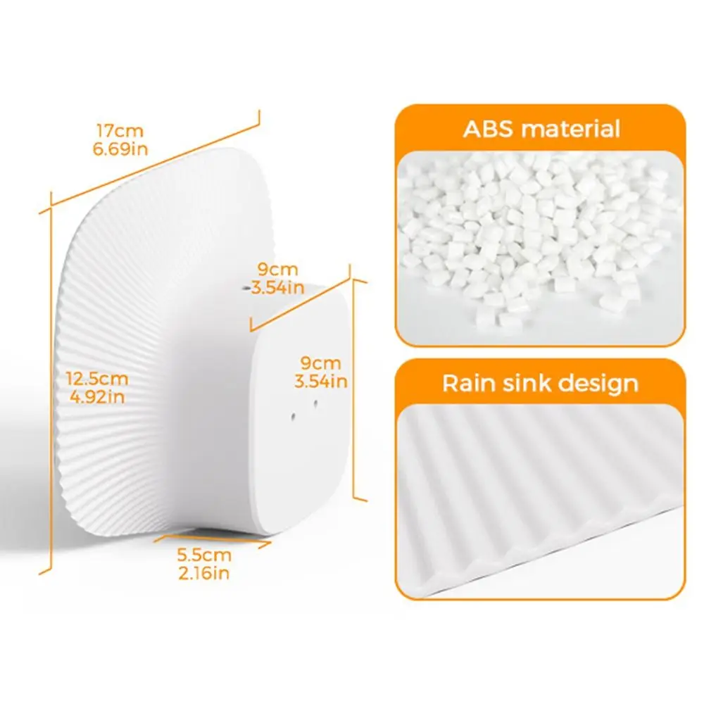 غطاء مقاوم للطقس لكاميرا المطر والشمس من البلاستيك الأبيض لحماية الكاميرا غطاء كاميرا الأمان لهاتف Eufy S340 #4