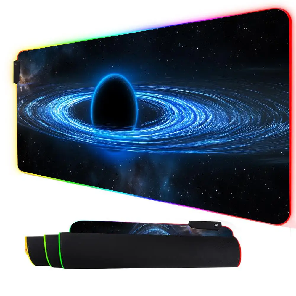 

Большой коврик для мыши RGB Galaxy Starry Sky Gaming MousePad Аксессуар для геймера Светодиодный светильник Коврики для мыши ПК Компьютерный настольный коврик с подсветкой DIY