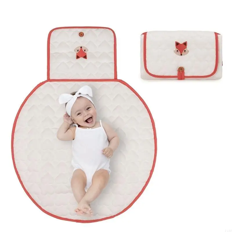 F19F Reisewechsel Mattenwindelwechselkissen tragbare Neugeborene -Cartoon -Musterblattpolster