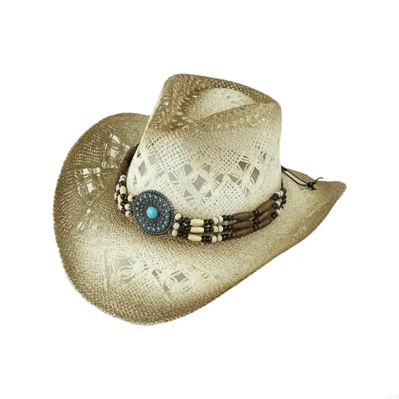 Wide Brims Woven Straw Hat Breathable Sun Protective Panama Hat For Beach and Outdoor Activity Adult Unisex