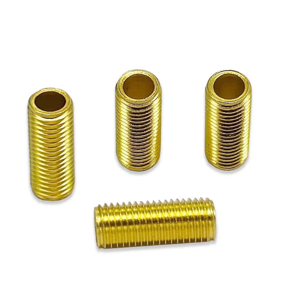 2Pcs Outer M8 Brass Full Tooth Tube Pure Copper Hollow Screw Pitch 1.0mm Threaded Thread Tube 20mm 25mm Accessory