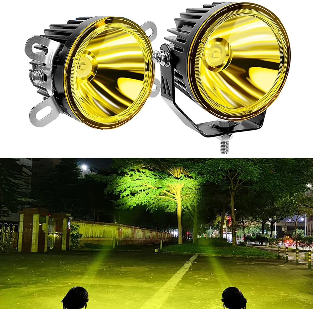 

Round LED Yellow Offroad Driving Fog Pod Lights 3.5Inch white Spot Beam Work Auxiliary Lights for Motorcycle Truck ATV Pick-up