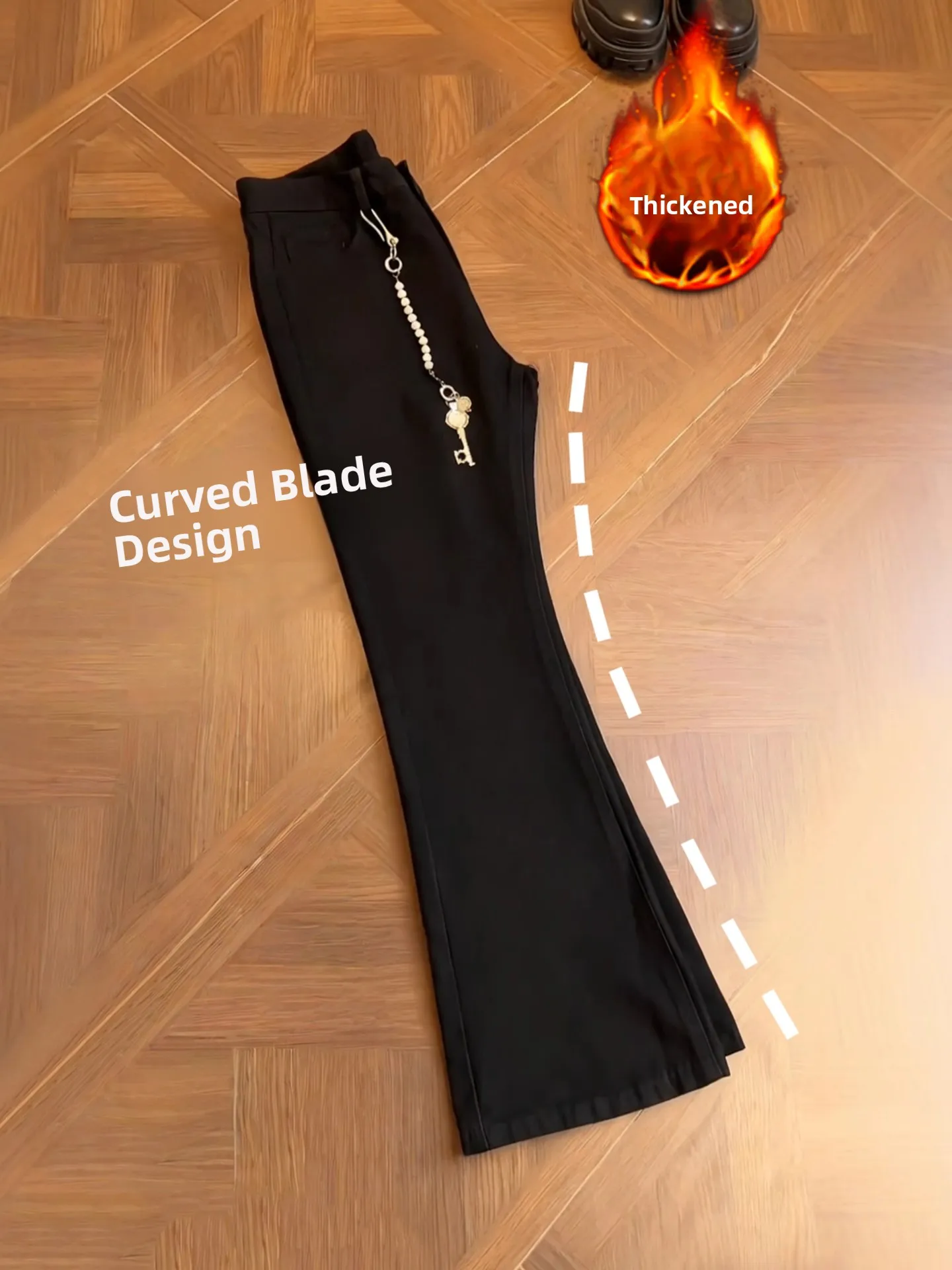 

Bla Fce Lined Slimming Straight Leg Jeans Men's Autumn Winter Distred mid Waist Knife Cowboy Sle Jeans