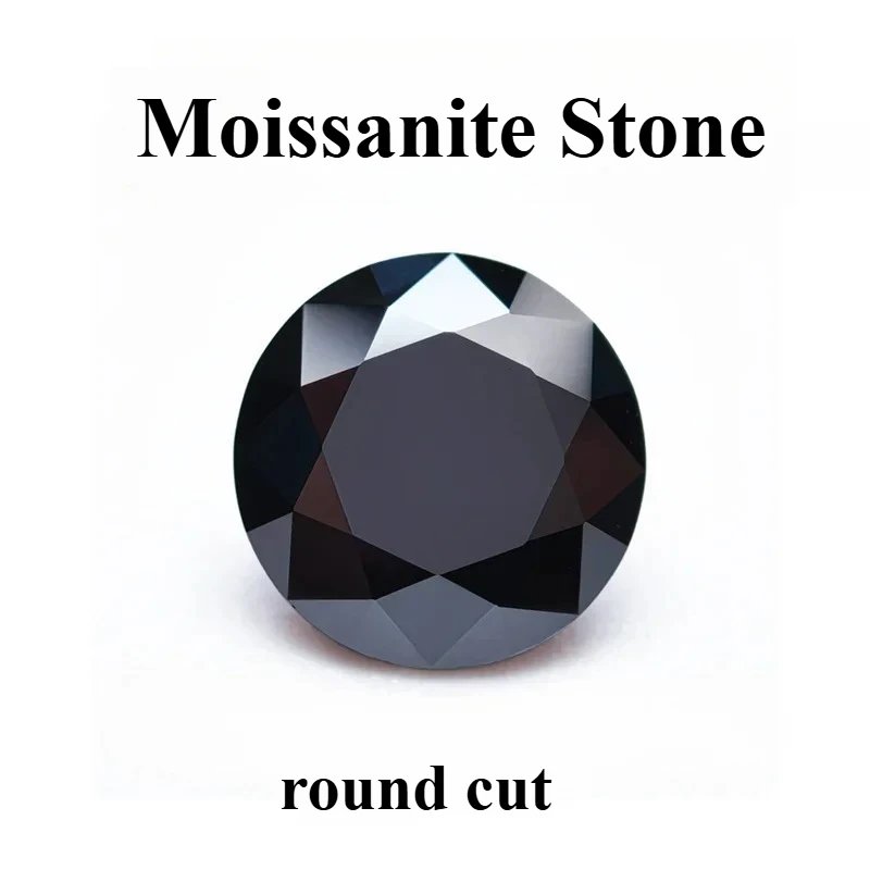 

Moissanite Stone Primary Black Color Round Shape DIY Charms Ring Necklace Earrings Main Materials Extremely Shiny Quality