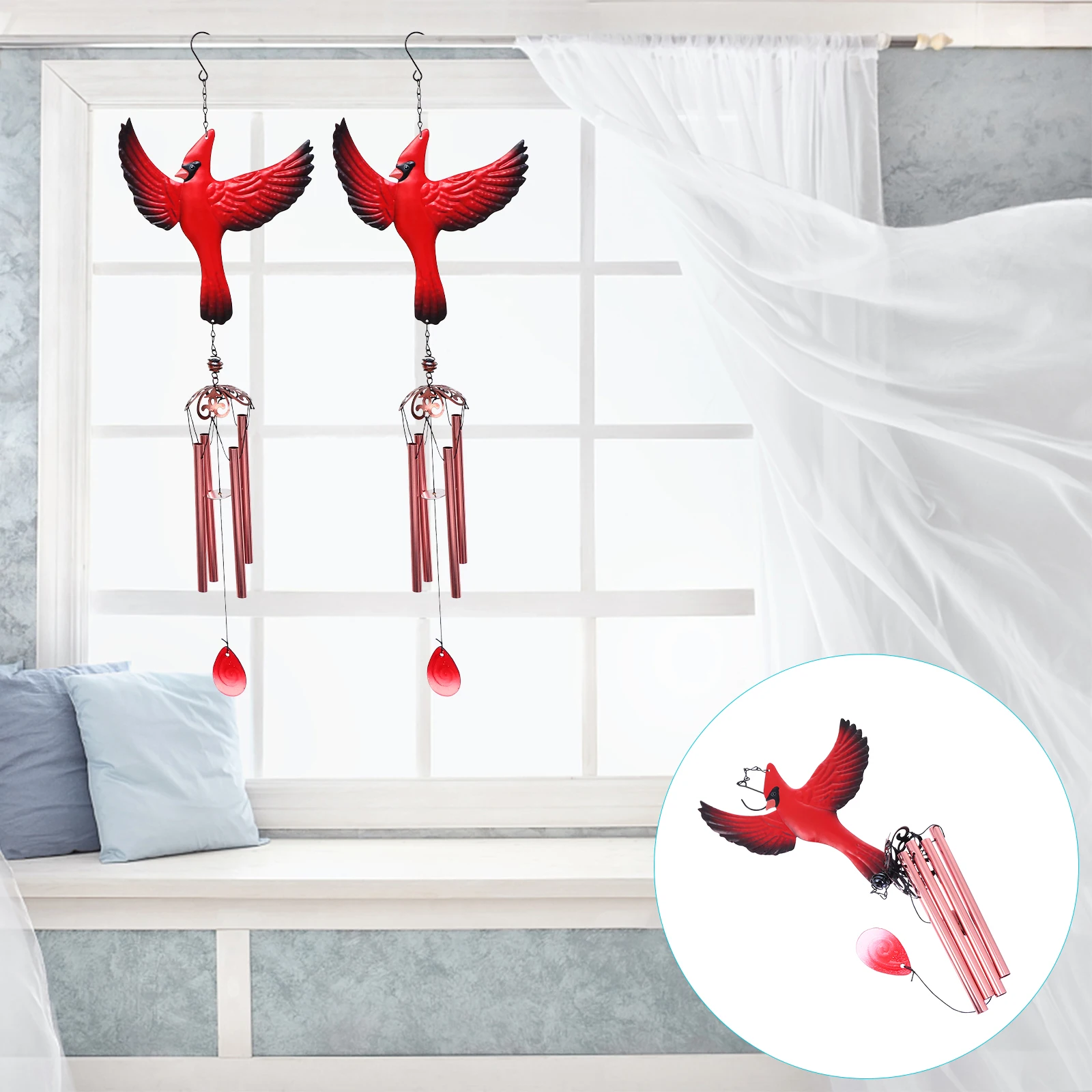 

Bell Wind Chime Patio Hanging Chimes House Decorations for Home Spiral Pendant Window Iron Homemade