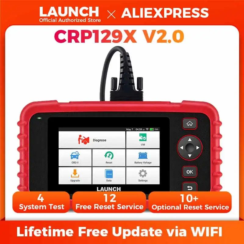 

LAUNCH CRP129X V2.0 OBD2 сканер автомобильный диагностический инструмент автоматическое сканирование считыватель кодов диагностика пожизненное бесплатное обновление Creader 129X