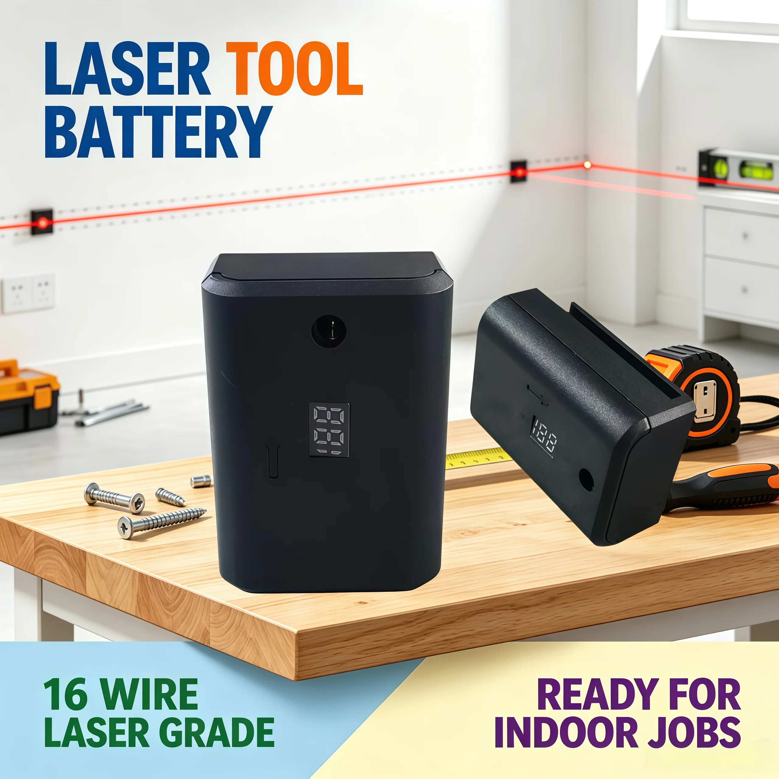 Rechargeable Li‑ion Battery Replacement For Hilda lpega 3D 4D Laser Grade 12 Wire & 16 Wire Laser Level