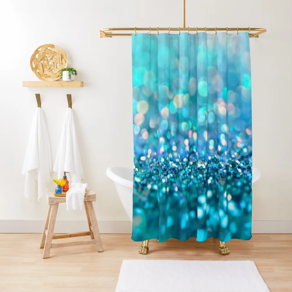 

Mermaid Ocean Blue Blush Faux Glitter Shower Curtain For Bathroom Cute Shower Shower For Bathroom Set Bathroom Box Curtain