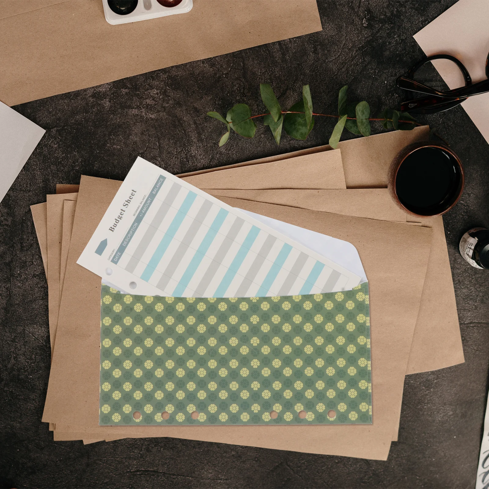 1Set Budget Envelope Cash Envelopes High-Grade Paper Portable Financial Envelopes Expense Recording